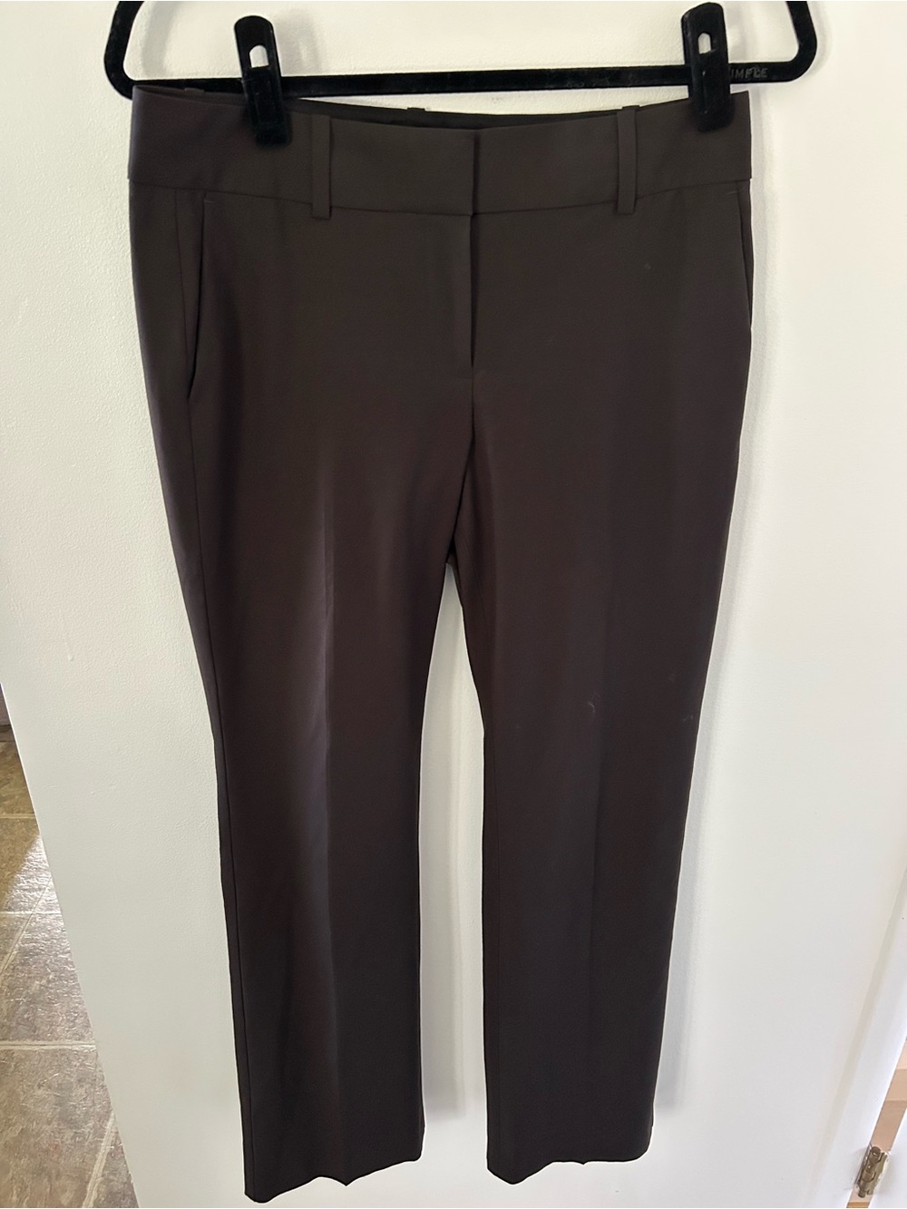 Ann Taylor Tailored Straight-Leg Dress Pants in Black